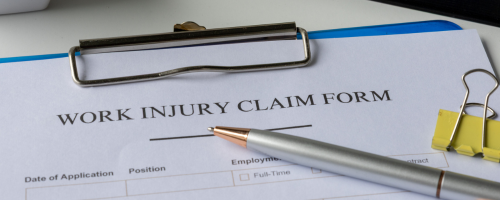A work injury claim form for employees to fill in if they have had an accident